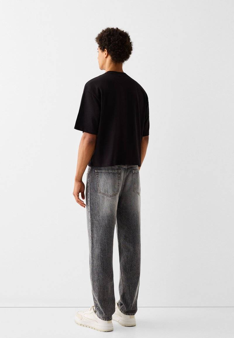 Bershka Bershka Straight leg jeans - mottled dark grey Hotsell