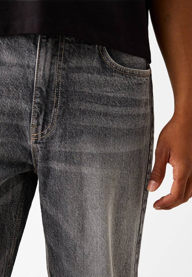 Bershka Bershka Straight leg jeans - mottled dark grey Hotsell