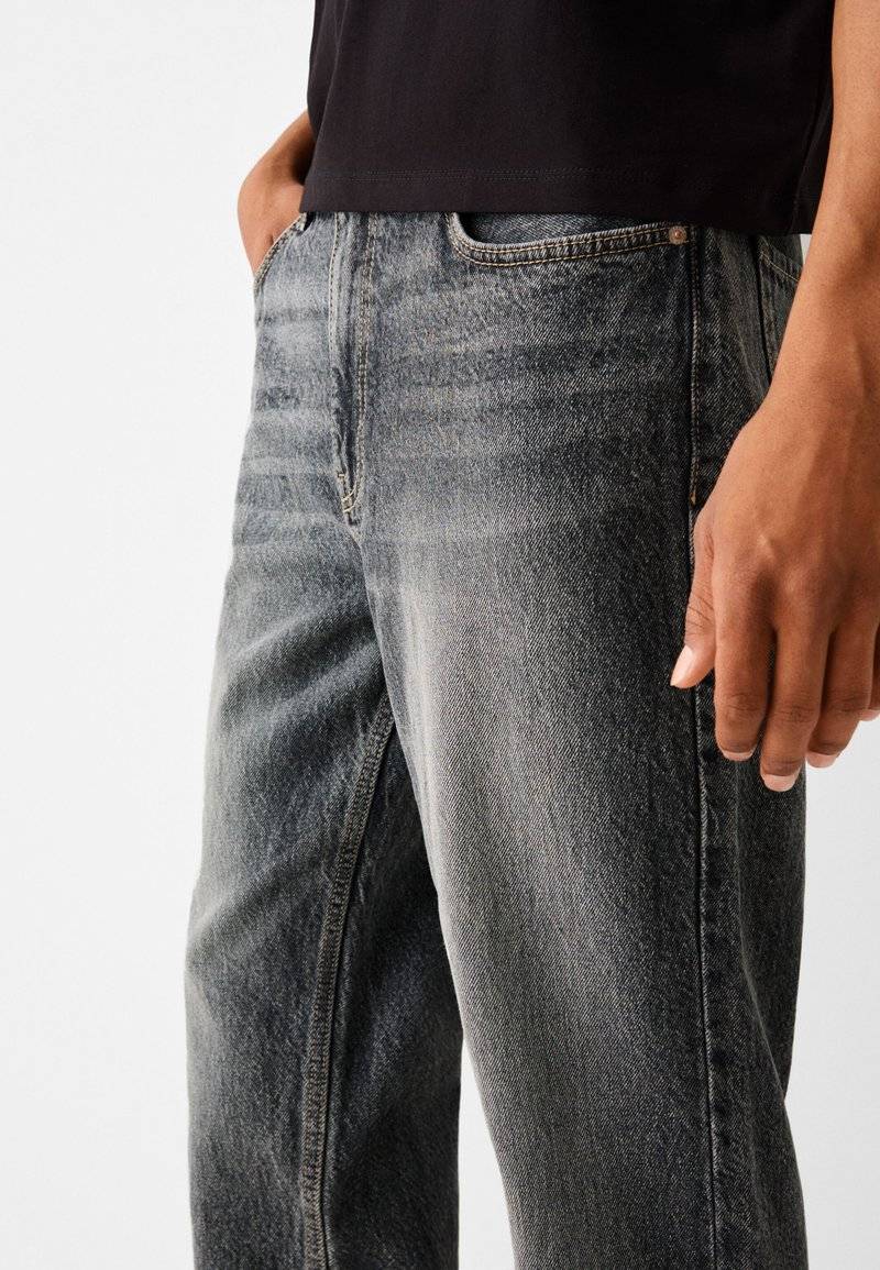 Bershka Bershka Straight leg jeans - mottled dark grey Hotsell