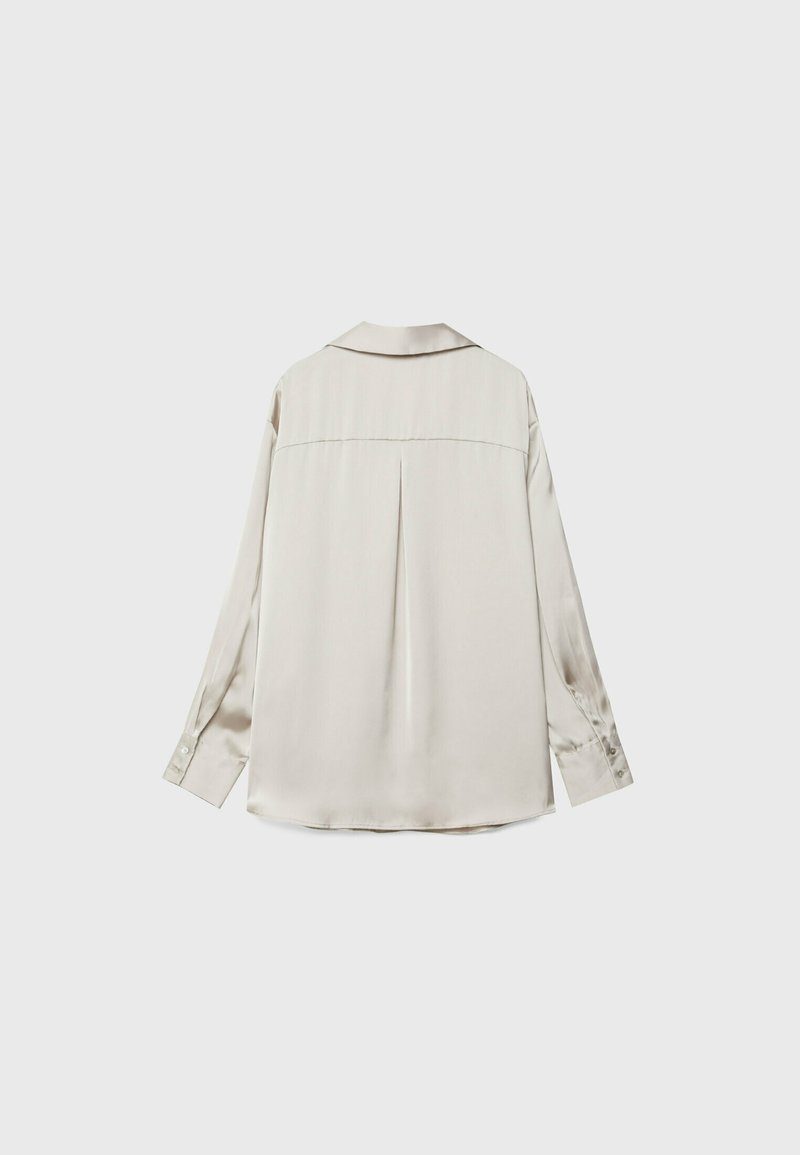 Stradivarius Stradivarius COLLARED - Button-down blouse - stone Günstiger Verkauf