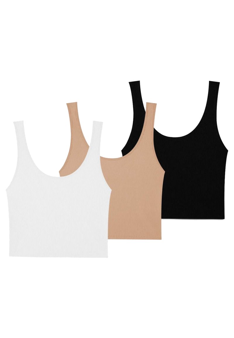 Stradivarius Stradivarius 3 PACK - Top - black Versandkostenfrei
