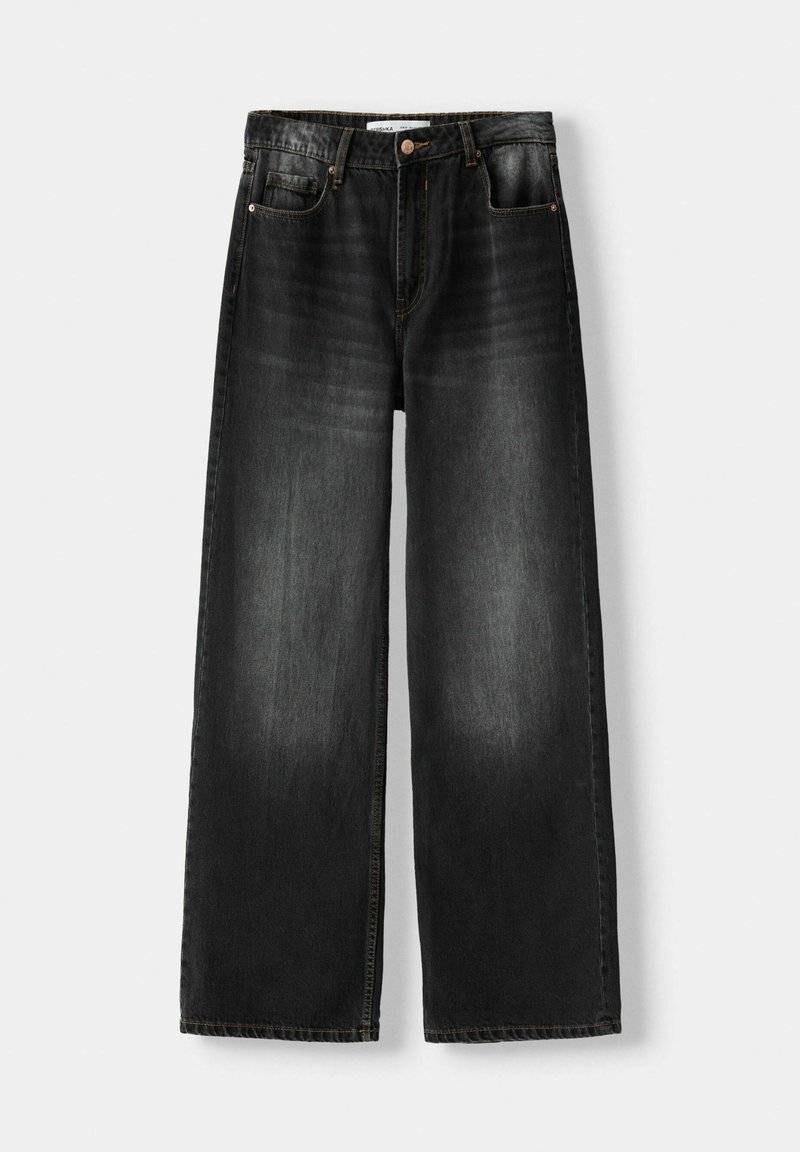 Bershka Bershka BAGGY - Flared Jeans - black Exklusivangebot