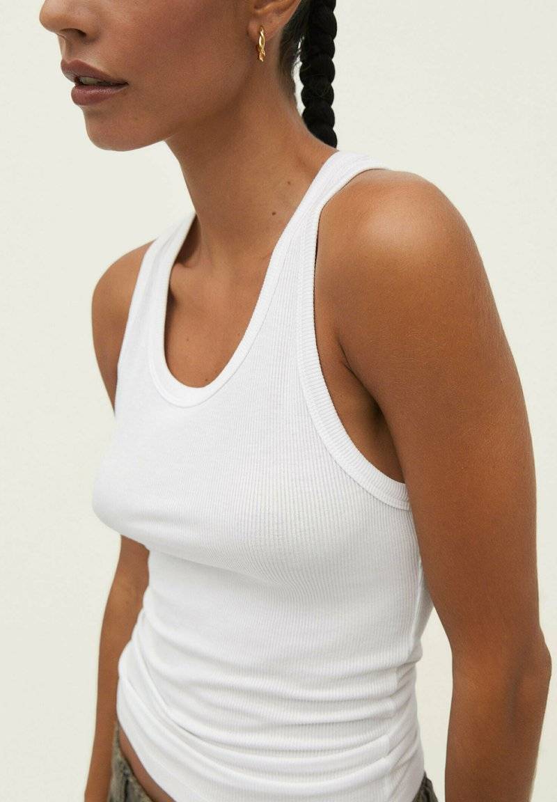 Stradivarius Stradivarius RACERBACK - Top - white denim Osterangebot