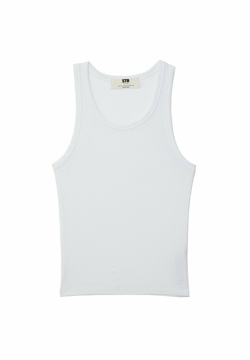 Stradivarius Stradivarius RACERBACK - Top - white denim Osterangebot