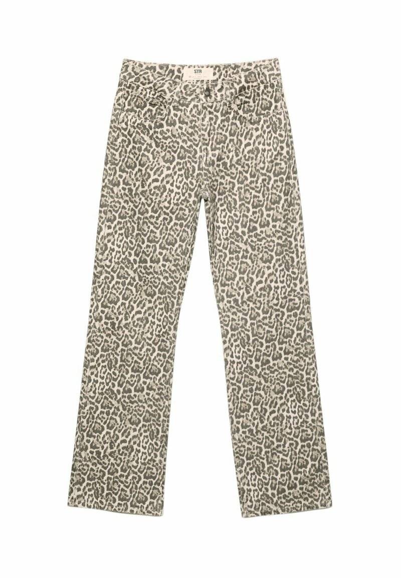 Stradivarius Stradivarius PRINTED - Straight leg jeans - camel Vatertagsangebot
