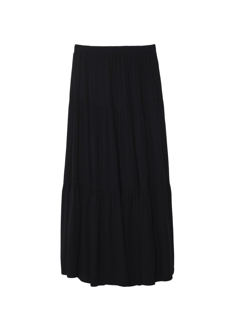 Stradivarius Stradivarius PEASANT - Maxi skirt - black Neueste Mode