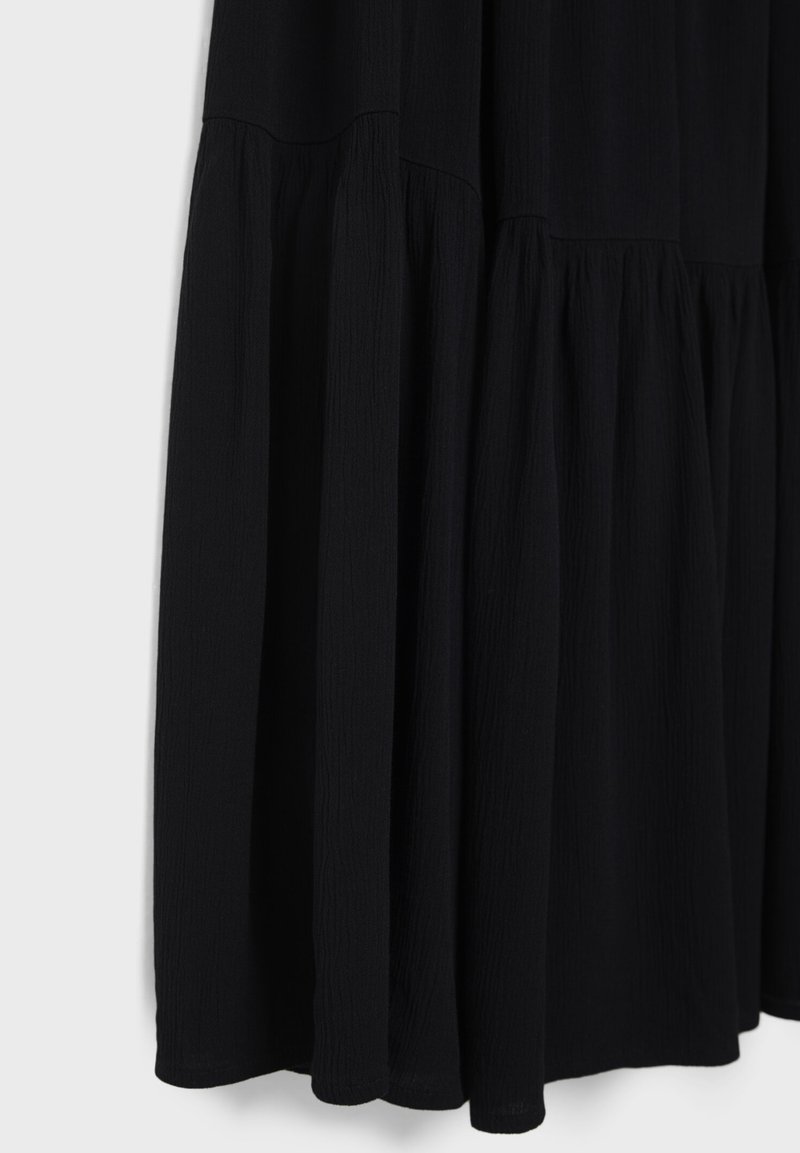 Stradivarius Stradivarius PEASANT - Maxi skirt - black Neueste Mode