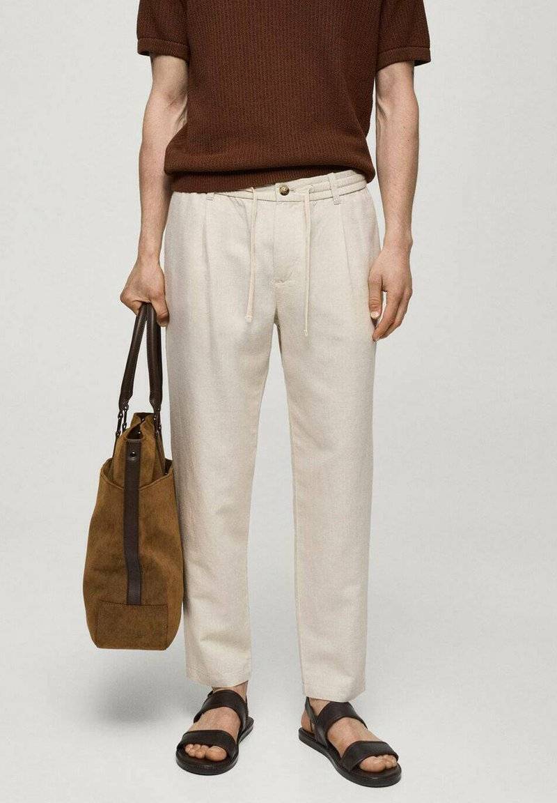 Mango Mango ROMELINO - Trousers - ecru Neuheiten