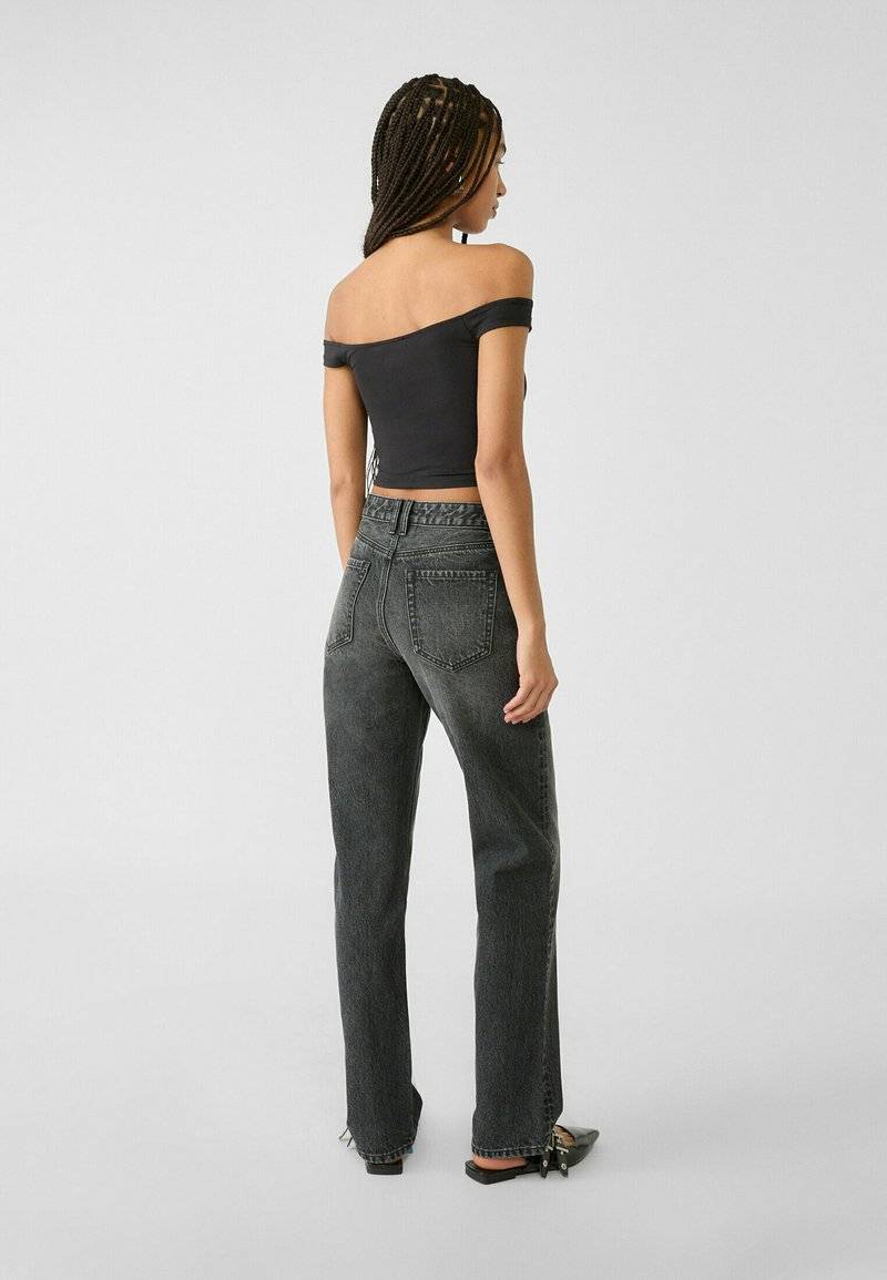 Stradivarius Stradivarius Straight leg jeans - dark grey Black Friday Preise