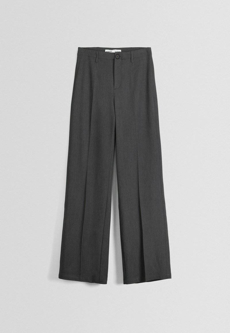 Bershka Bershka WIDE-LEG TAILORED - Trousers - mottled dark grey zollfrei