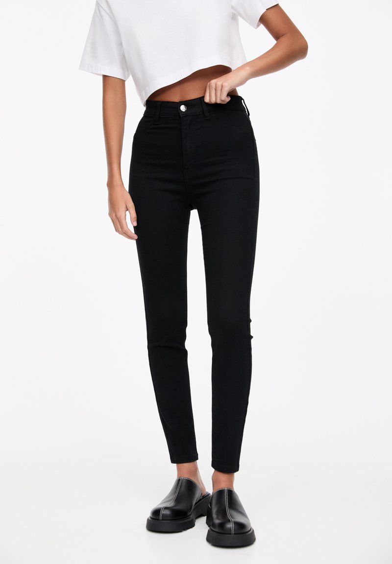 PULL&BEAR PULL&BEAR HIGH WAIST - Jeans Skinny Fit - black 50% Rabatt für begrenzte Zeit
