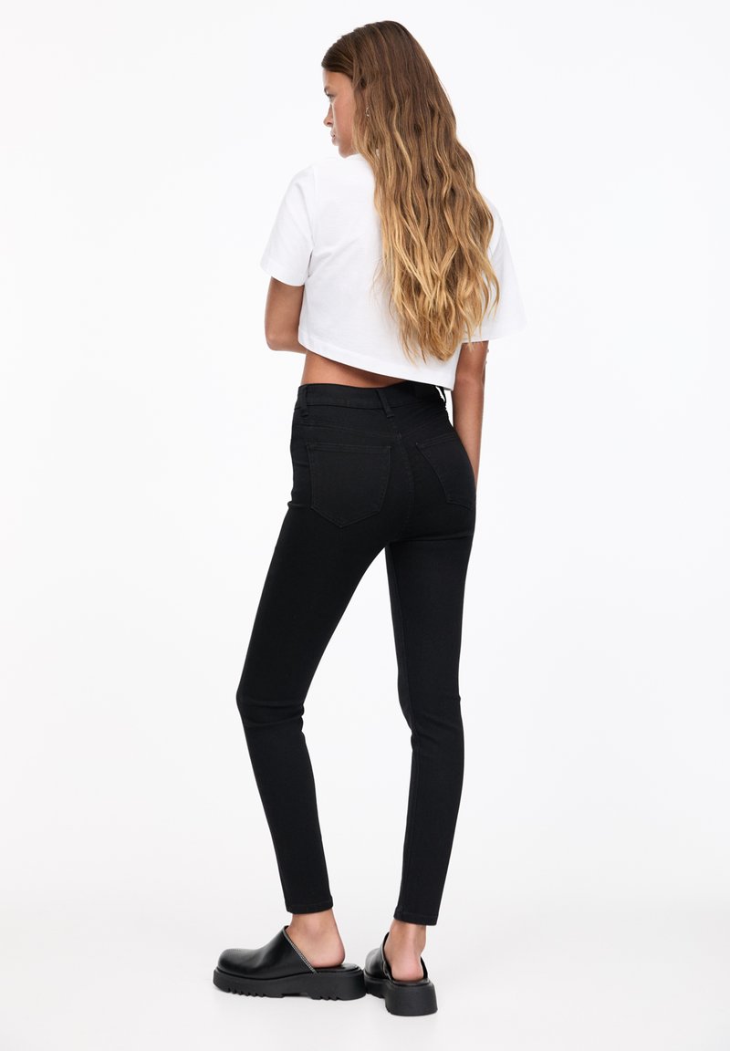 PULL&BEAR PULL&BEAR HIGH WAIST - Jeans Skinny Fit - black 50% Rabatt für begrenzte Zeit