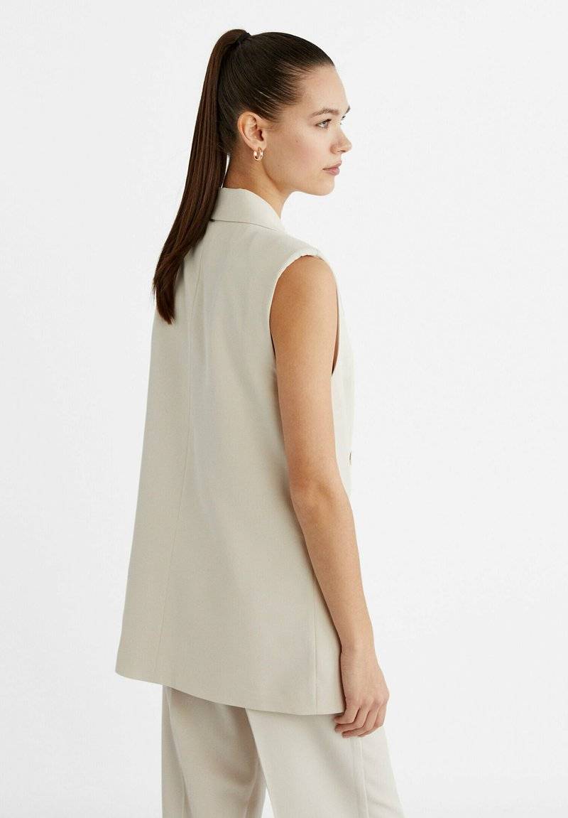 Stradivarius Stradivarius Waistcoat - white Rabatte dieses Monats