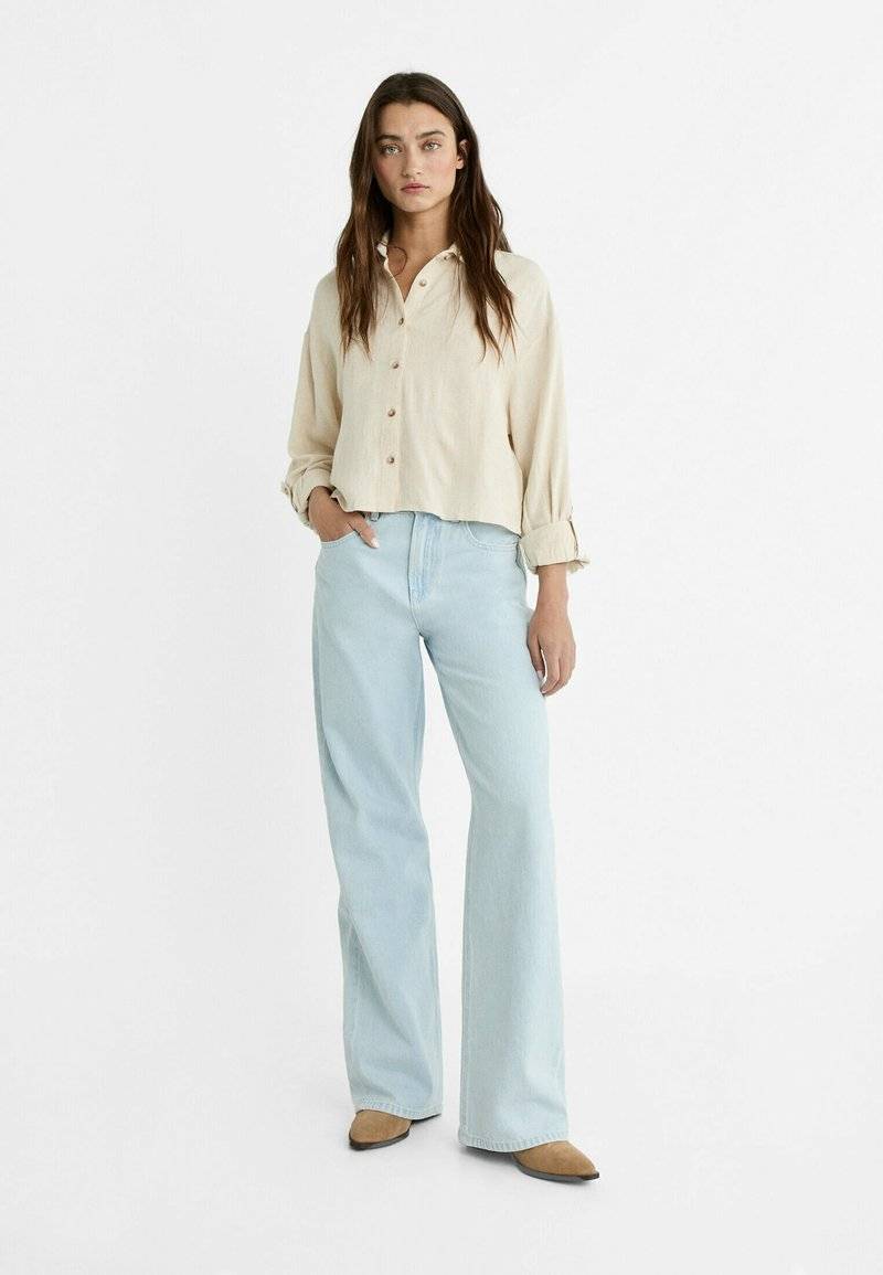 Stradivarius Stradivarius Button-down blouse - stone Outlet