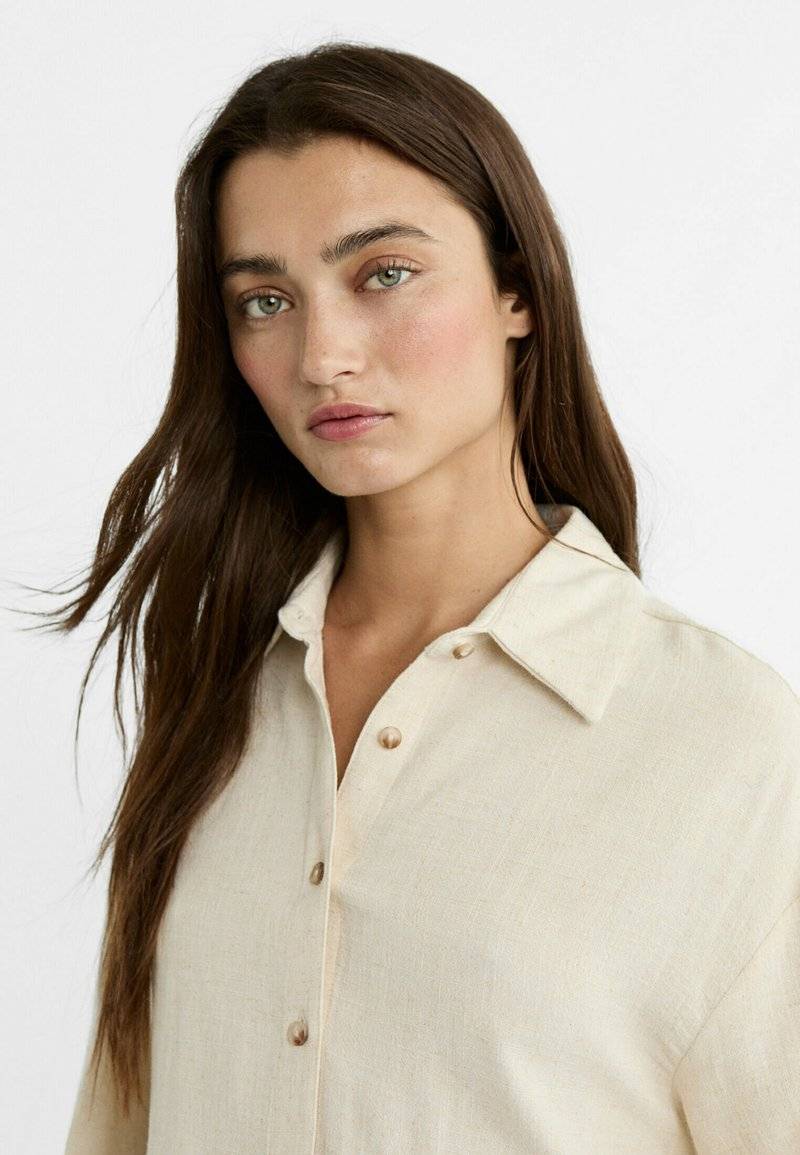 Stradivarius Stradivarius Button-down blouse - stone Outlet