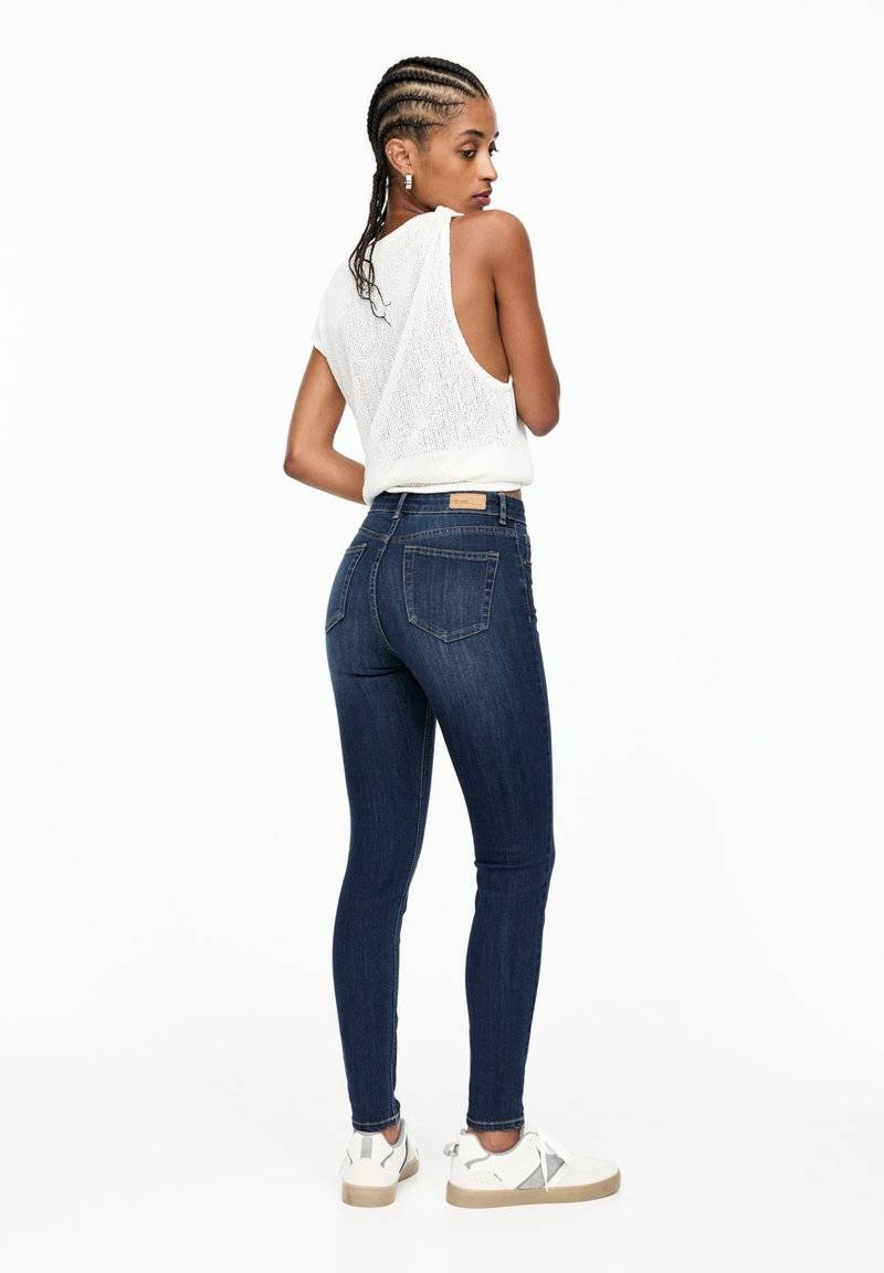 PULL&BEAR PULL&BEAR MID-RISE - Jeans Skinny Fit - dark blue Günstiger Verkauf