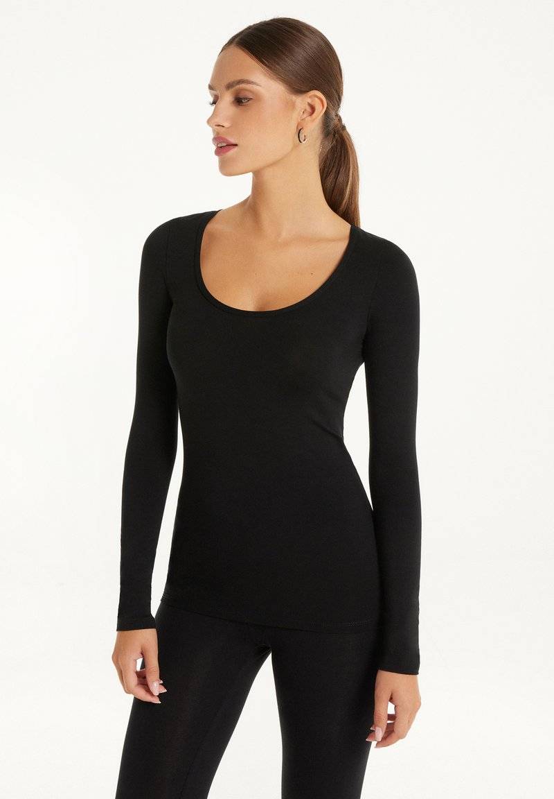 Tezenis Tezenis ROUND-NECK - Long sleeved top - nero Fabrikverkauf