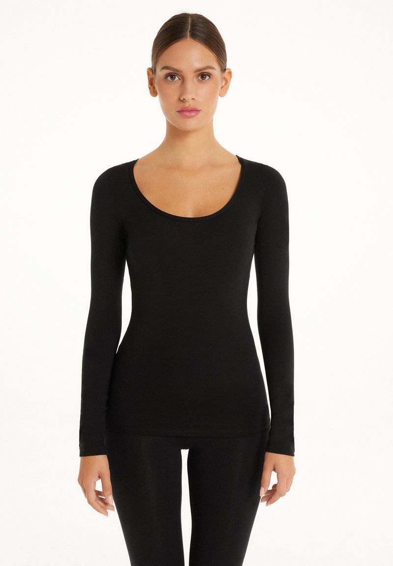 Tezenis Tezenis ROUND-NECK - Long sleeved top - nero Fabrikverkauf