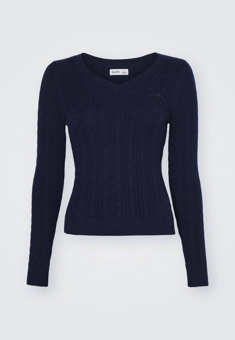 Hollister Co. Hollister Co. ICON CABLE V NECK - Jumper - navy blazer Blitzverkäufe
