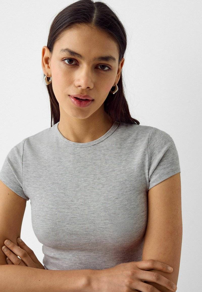 Bershka Bershka SHORT SLEEVE ROUND NECK 2 PACK - Basic T-shirt - white Kostenloser Versand