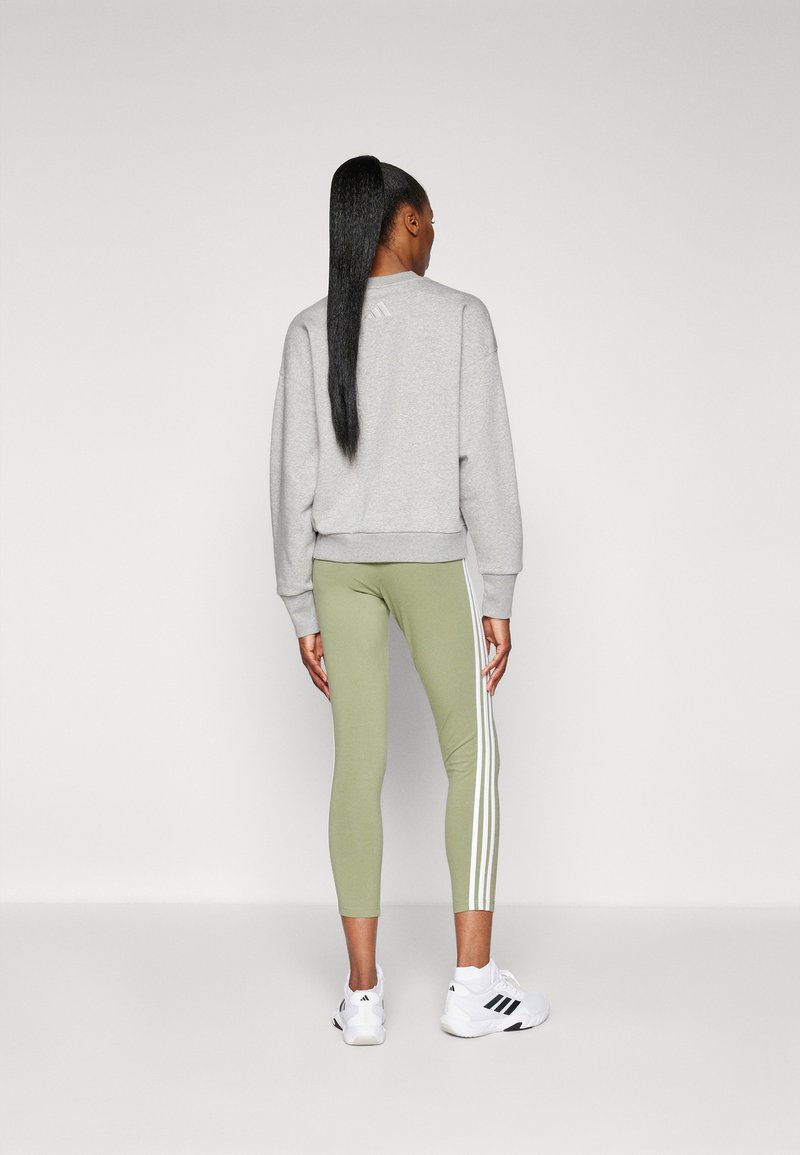 adidas Sportswear adidas Sportswear ESSENTIALS 3 STRIPES HIGH WAISTED - Leggings - tent green Online Outlet