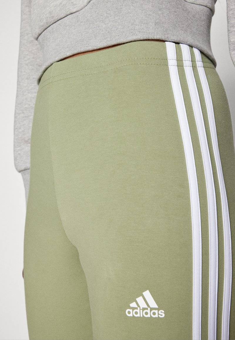 adidas Sportswear adidas Sportswear ESSENTIALS 3 STRIPES HIGH WAISTED - Leggings - tent green Online Outlet