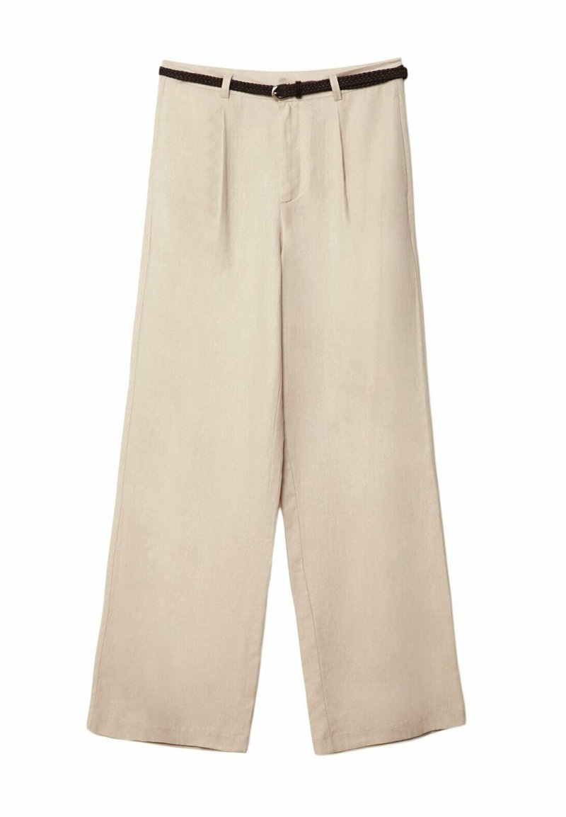 Stradivarius Stradivarius WITH BELT - Trousers - beige Günstig kaufen