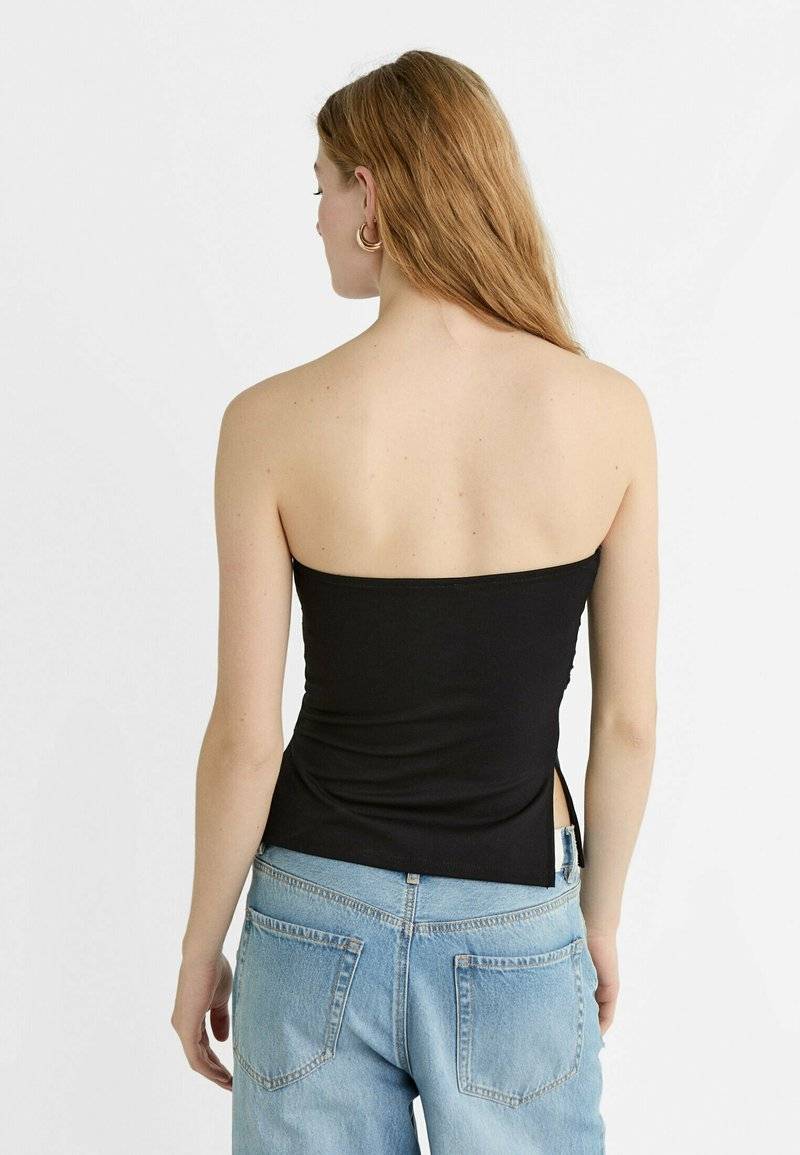 Stradivarius Stradivarius BANDEAU WITH SIDE VENTS - Top - black Versandkostenfrei