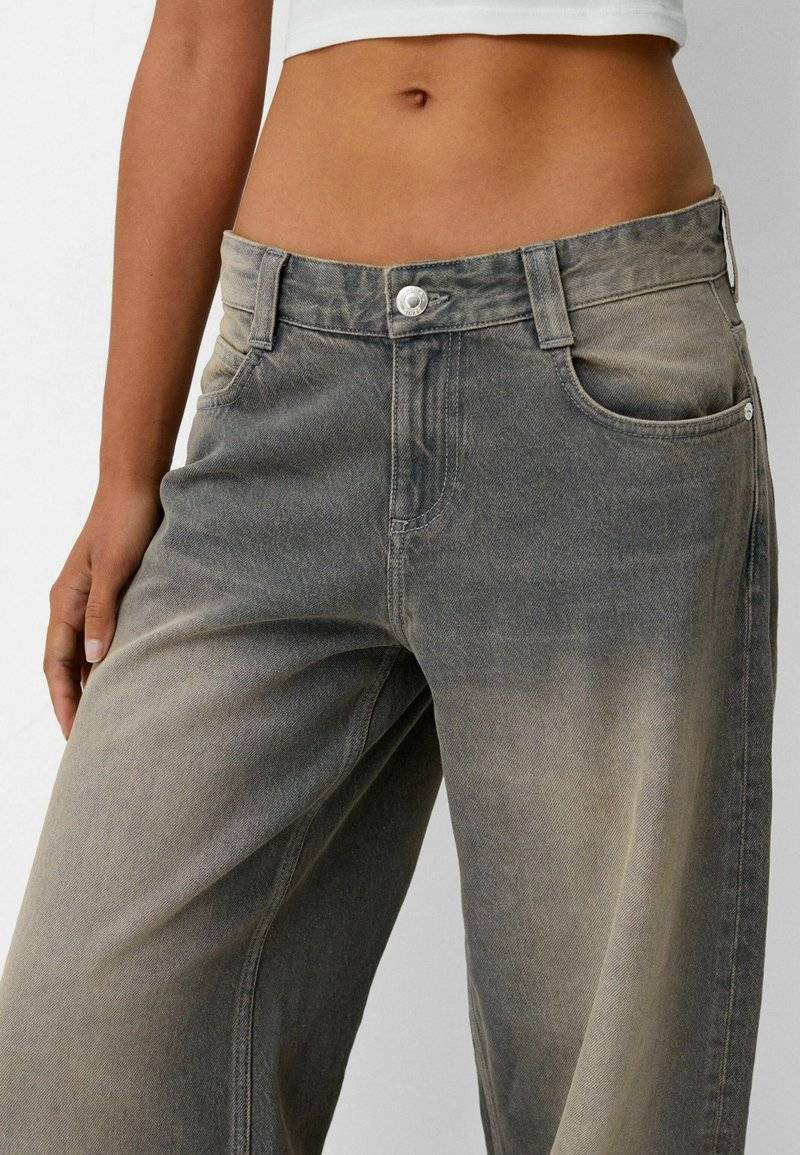 Bershka Bershka BALLOON FIT - Relaxed fit jeans - mottled dark grey Flash Sale