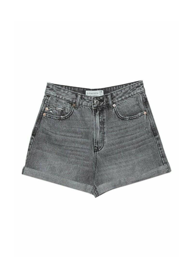 Stradivarius Stradivarius MOM - Denim shorts - grey denim Weihnachtsangebot