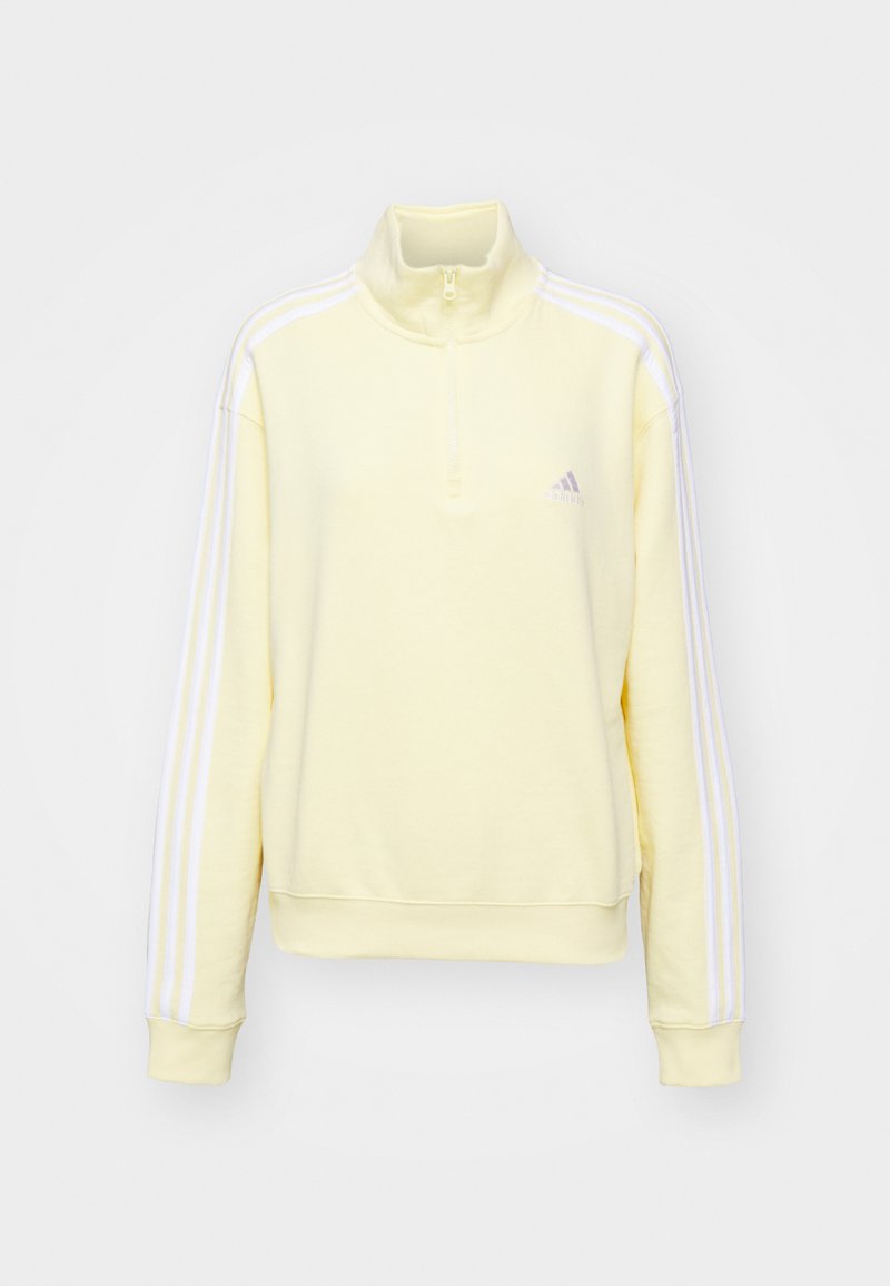 adidas Sportswear adidas Sportswear ESSENTIALS 3-STRIPES QUARTER ZIP - Sweatshirt - almost yellow Online Outlet