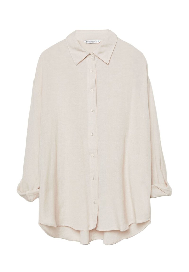 Stradivarius Stradivarius RUSTIKALES DAILY - Button-down blouse - beige Exklusivangebot