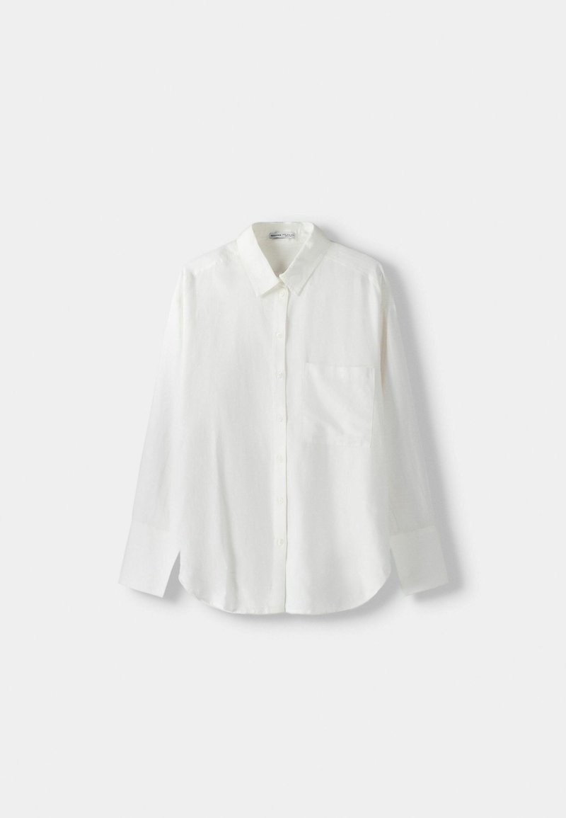 Bershka Bershka OVERSIZE - Button-down blouse - white Black Friday