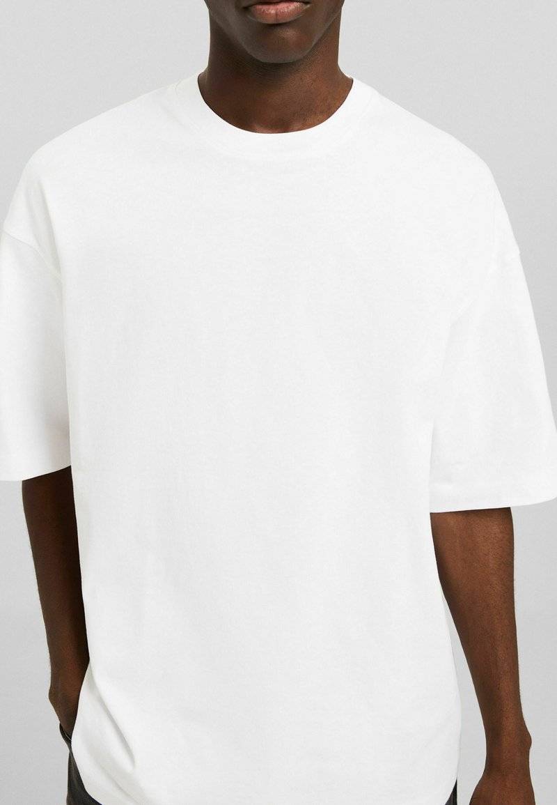 Bershka Bershka SHORT SLEEVE - Basic T-shirt - white Weihnachtsangebot
