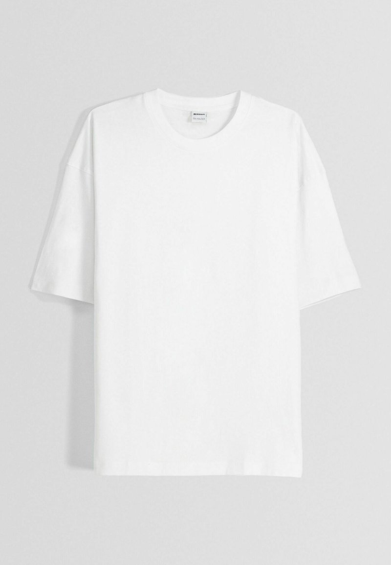 Bershka Bershka SHORT SLEEVE - Basic T-shirt - white Weihnachtsangebot