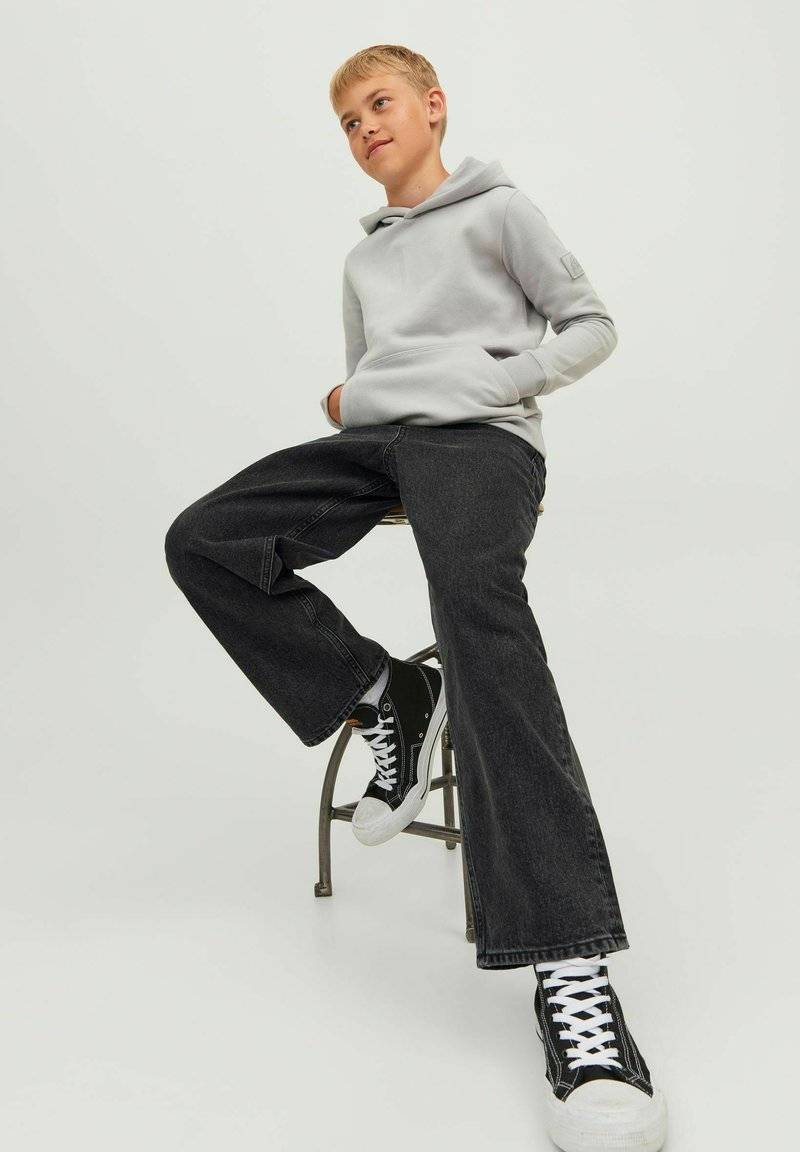 Jack & Jones Junior Jack & Jones Junior ALEX ORIGINAL MF BAGGY - Flared Jeans - black denim Osterangebot