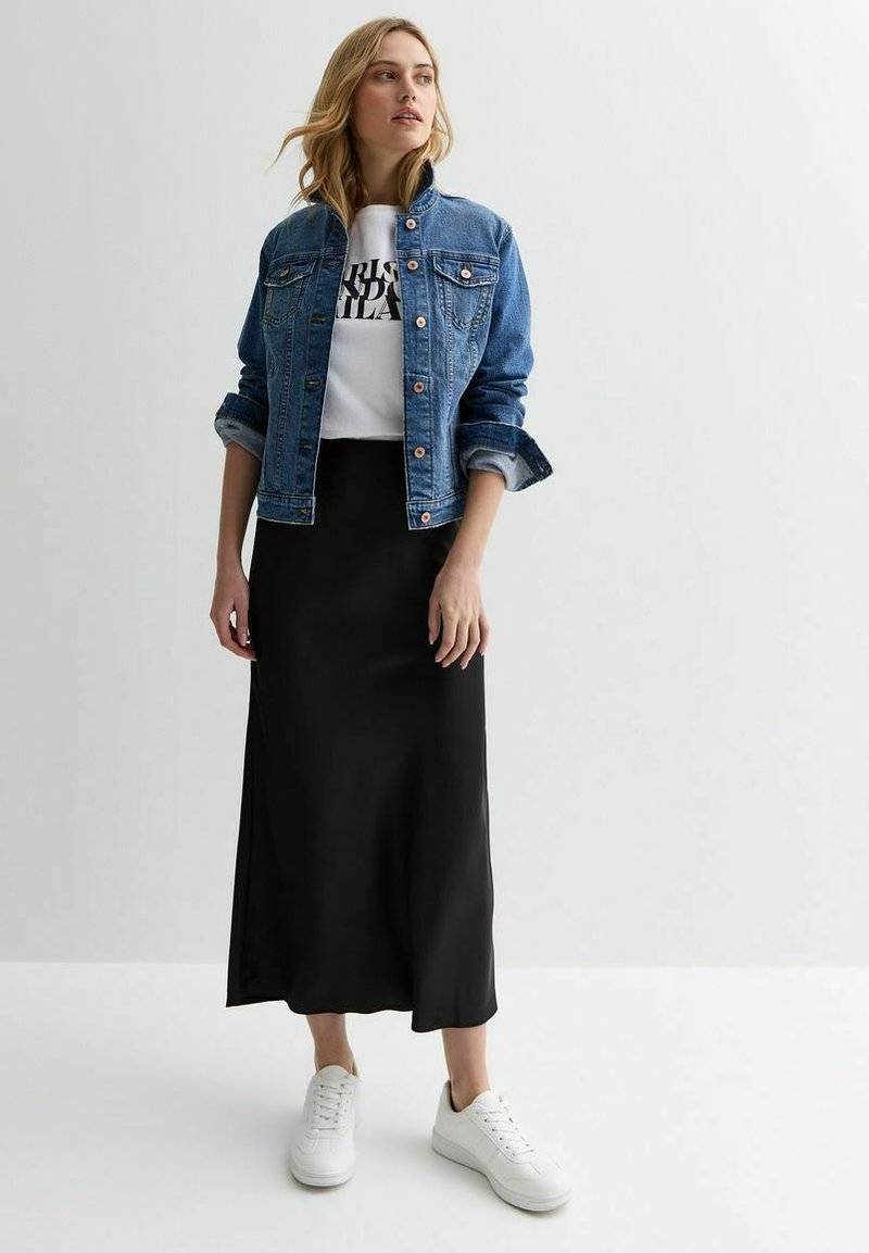 New Look New Look BIAS CUT MIDI - A-line skirt - black Top Angebot