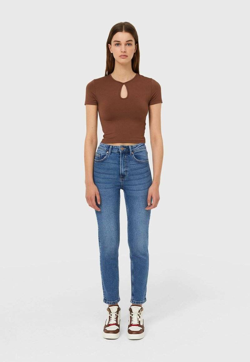 Stradivarius Stradivarius SLIM FIT - Slim fit jeans - dark blue Neueste Mode