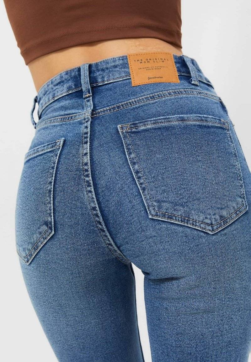 Stradivarius Stradivarius SLIM FIT - Slim fit jeans - dark blue Neueste Mode