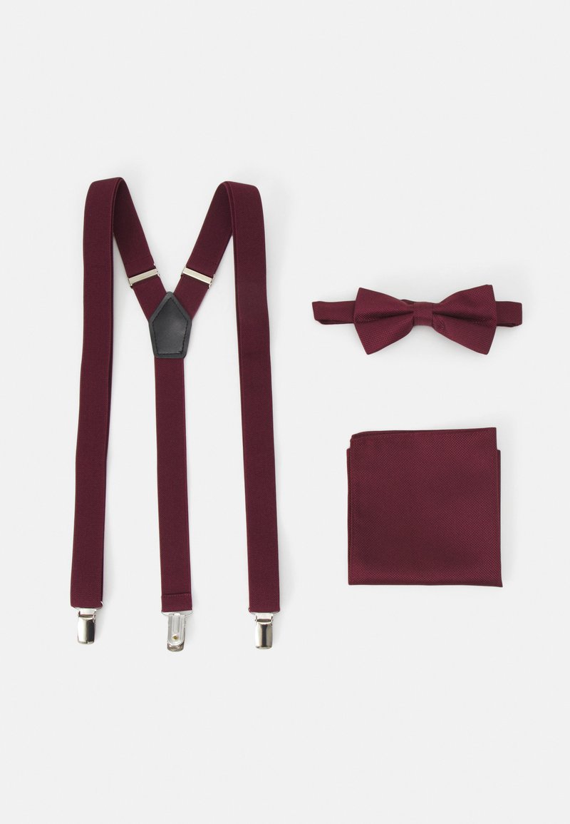 Pier One Pier One SUSPENDER/HOSENTRÄGER SET - Pocket square - bordeaux