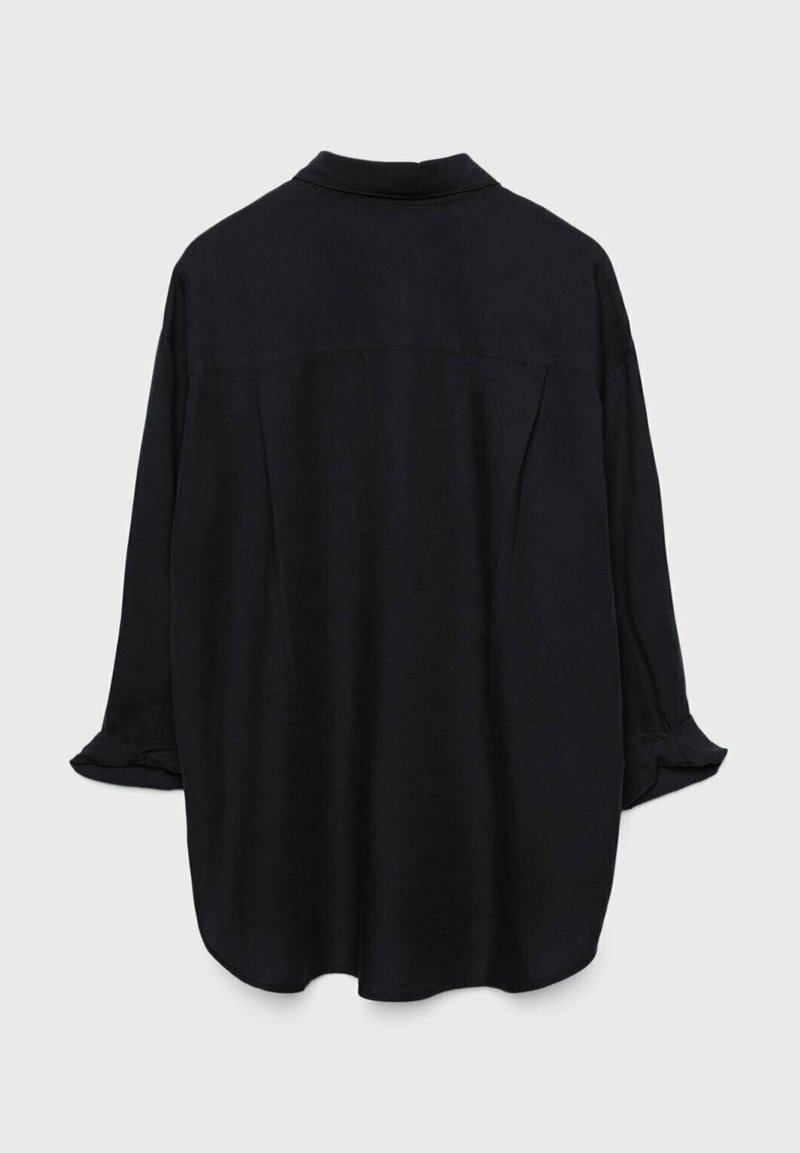 Stradivarius Stradivarius RUSTIKALES DAILY - Button-down blouse - black Kostenlose Rückgabe
