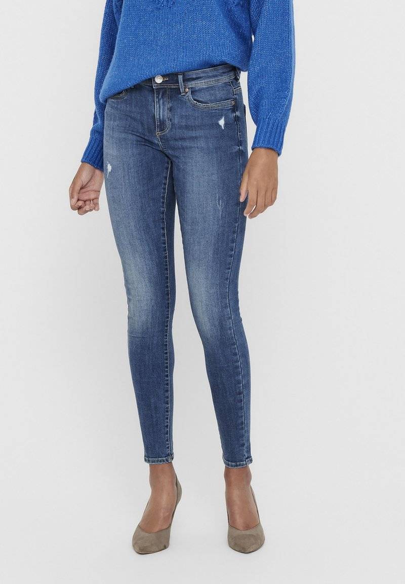 ONLY ONLY ONLWAUW LIFE MID - Jeans Skinny Fit - medium blue denim