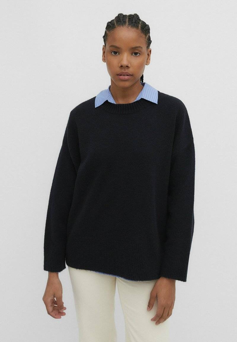 Stradivarius Stradivarius SOFT-TOUCH - Jumper - dark blue Nur noch ein Tag übrig