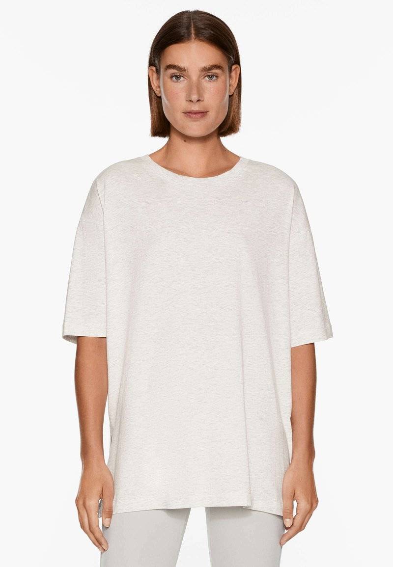 OYSHO OYSHO SHORT SLEEVE - Basic T-shirt - mottled light grey Versandkostenfrei