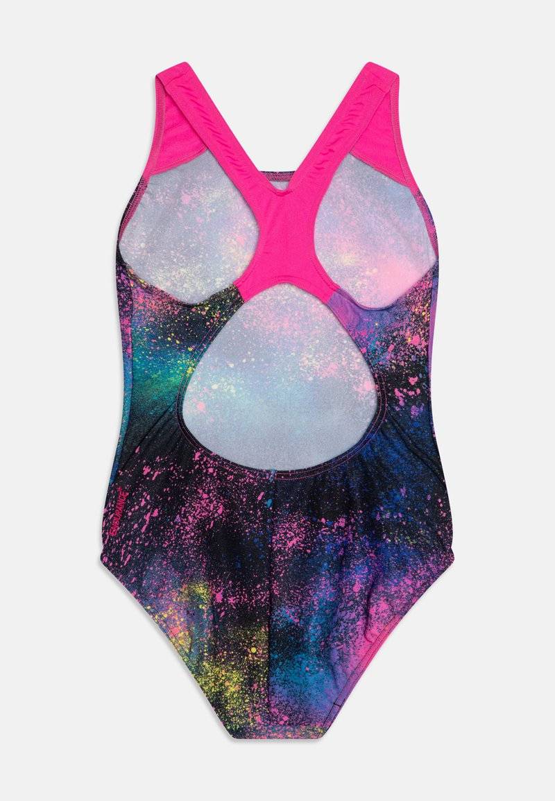 Speedo Speedo GIRLS DIGITAL SPLASHBACK - Swimsuit - black/flare pink/bolt/lemon drizzle Heißer Verkauf