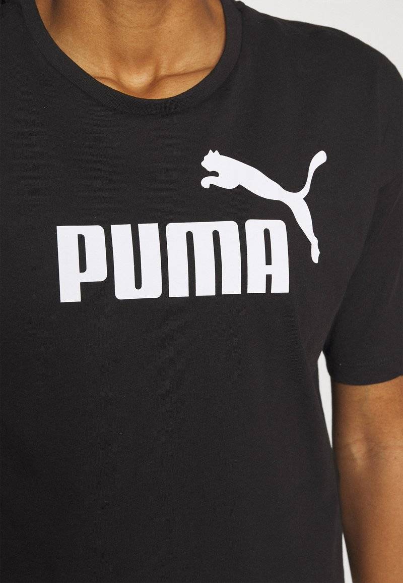 Puma Puma CROPPED LOGO TEE - Print T-shirt - puma black Online Outlet