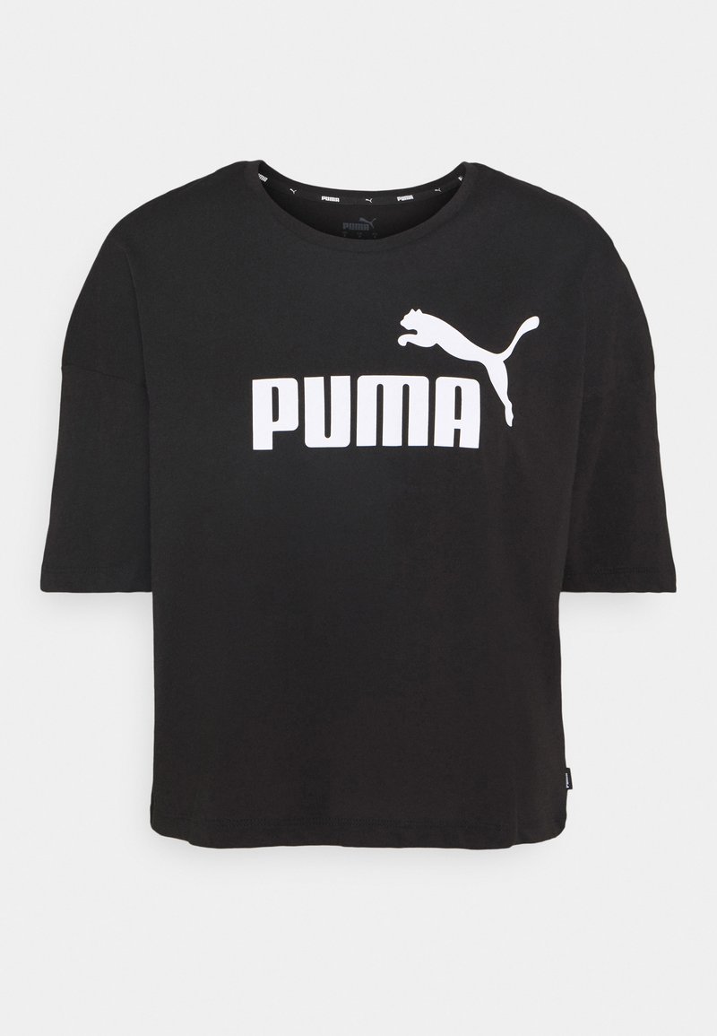 Puma Puma CROPPED LOGO TEE - Print T-shirt - puma black Online Outlet