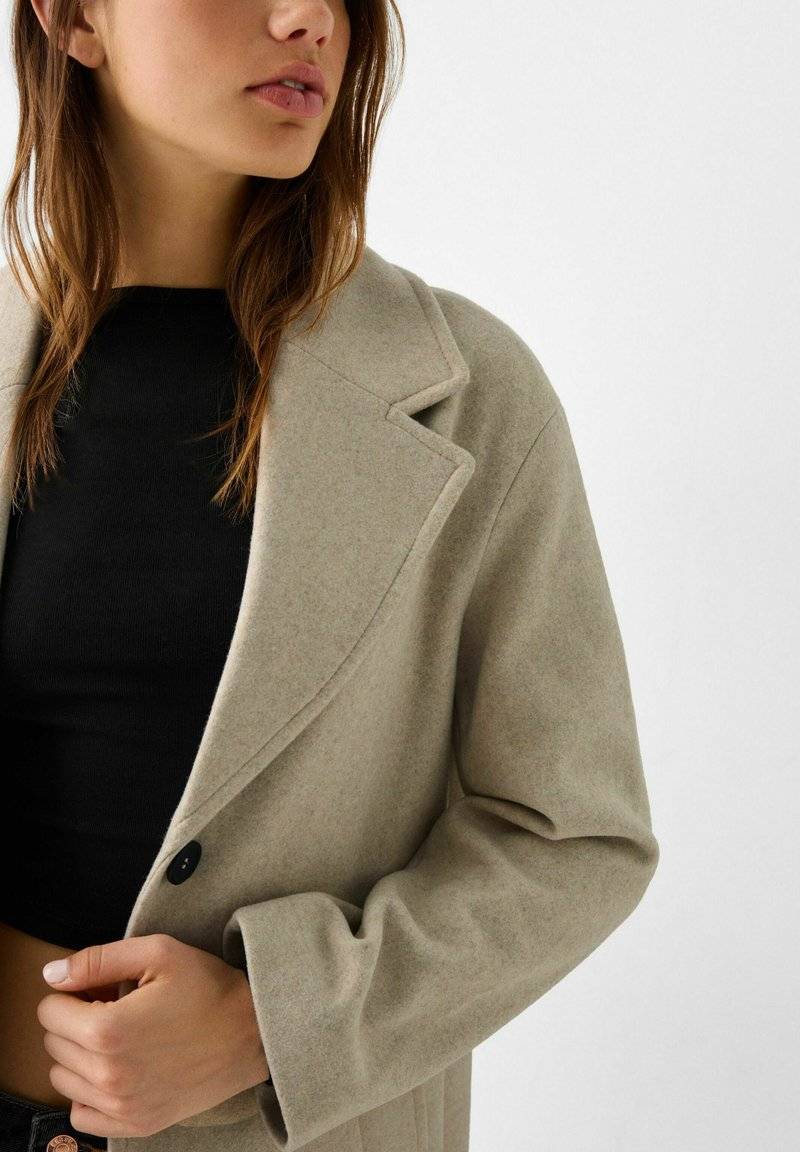 Bershka Bershka SOFT - Classic coat - white Begrenzte Freigabe
