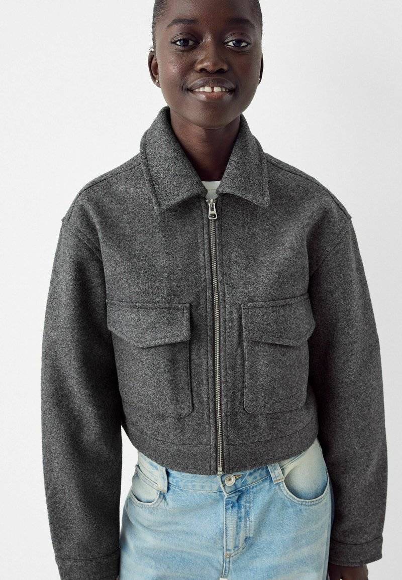 Bershka Bershka Summer jacket - blue grey Bis zu 50% Rabatt