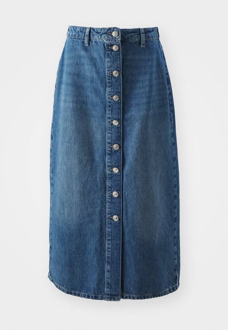 ONLY ONLY ONLCECE MIDI BUTTON SKIRT - A-line skirt - medium blue denim Vierteljährliche Förderung